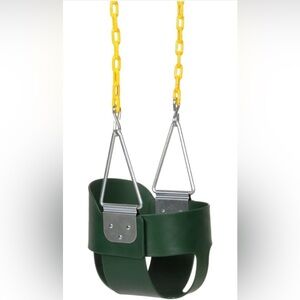 New Gym Heavy-Duty High Back Full Bucket Toddler Swing Seat Coated Swing Chains
